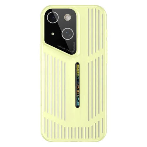 Funda para iPhone 14, translúcida, esmerilada y con disipación de calor (amarilla)
