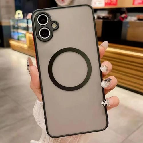 Funda MagSafe con diseño de ojo de halcón para Samsung Galaxy A05 (negra)