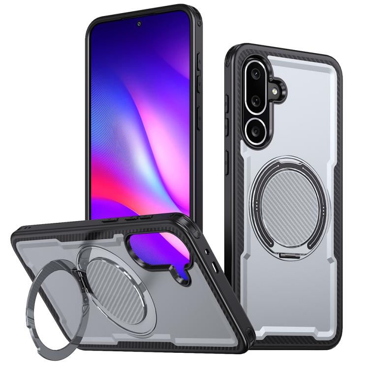 Funda metálica con rotación de 360 grados y MagSafe para Samsung Galaxy M56 5G/F56 5G (gris)