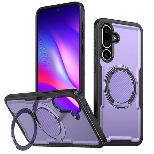 Funda metálica con rotación de 360 grados y MagSafe para Samsung Galaxy M56 5G/F56 5G (morada)