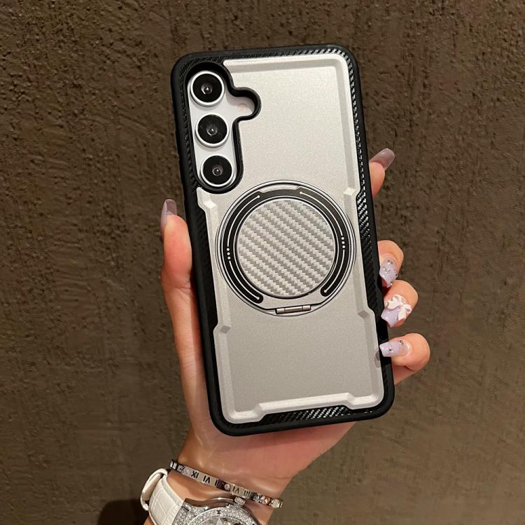 Funda metálica con rotación de 360 grados y MagSafe para Samsung Galaxy S25/S24 5G (gris)