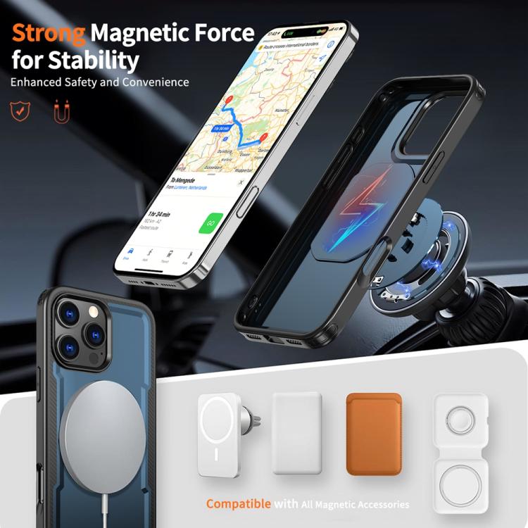 Funda metálica MagSafe con rotación de 360 grados para iPhone 16 Pro (azul marino)