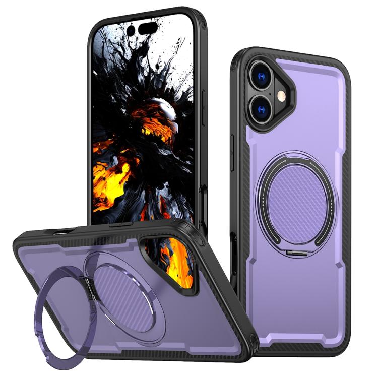 Funda metálica MagSafe con rotación de 360 grados para iPhone 16 Plus (morada)