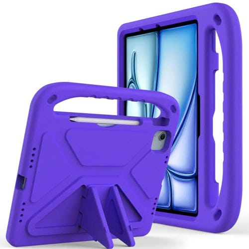 Funda de EVA a prueba de golpes con asa y soporte para iPad Air 11 (2024/2025) (morado)