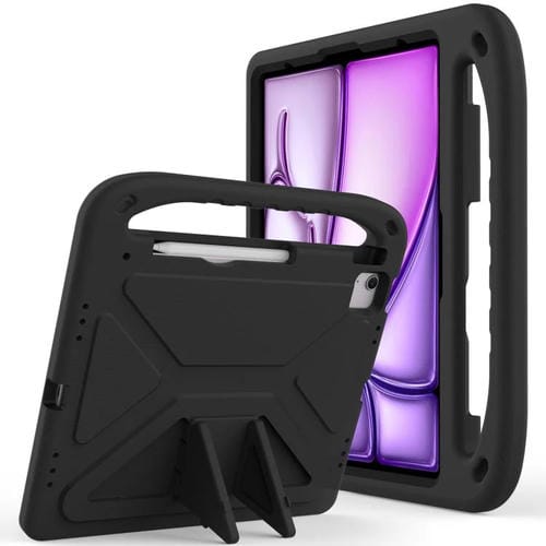 Funda de EVA a prueba de golpes con asa y soporte para iPad Air 13 (2024/2025) (negra)