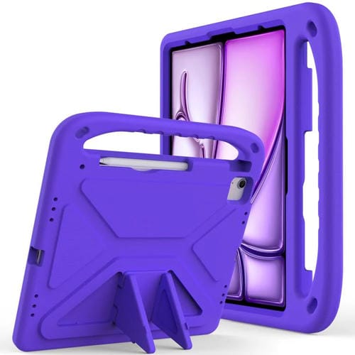 Funda de EVA a prueba de golpes con asa y soporte para iPad Air 13 (2024/2025) (morado)