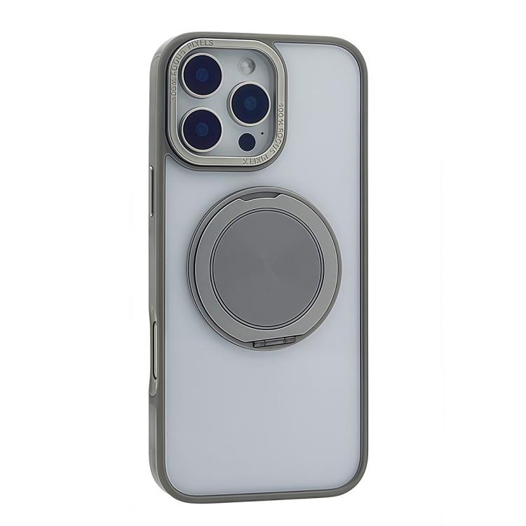 Funda MagSafe semitransparente con rotación de 360 grados para iPhone 16 Pro (gris)