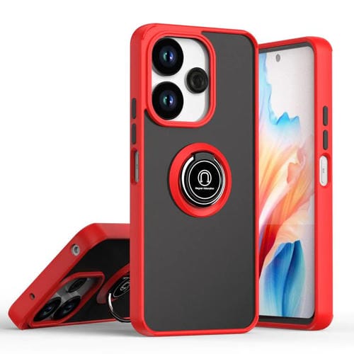 Funda de TPU + PC con anillo para Redmi 13 4G / Note 13R 5G Q Shadow 1 Series (Rojo)