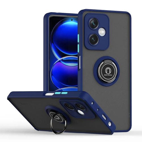 Funda de TPU + PC con anillo para Redmi Note 12 5G Global Q Shadow 1 Series (azul real)
