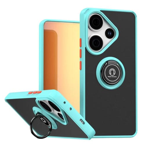 Funda de TPU + PC con anillo para Redmi Turbo 3 / Poco F6 Q Shadow 1 Series (azul cielo)