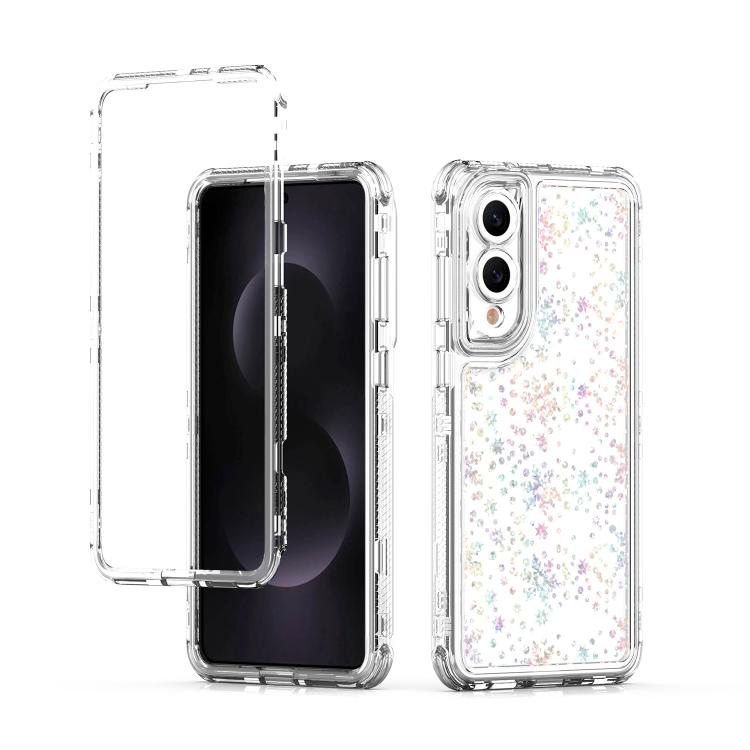 Funda de acrílico transparente con efecto láser para Samsung Galaxy S25 Edge 5G (copo de nieve)