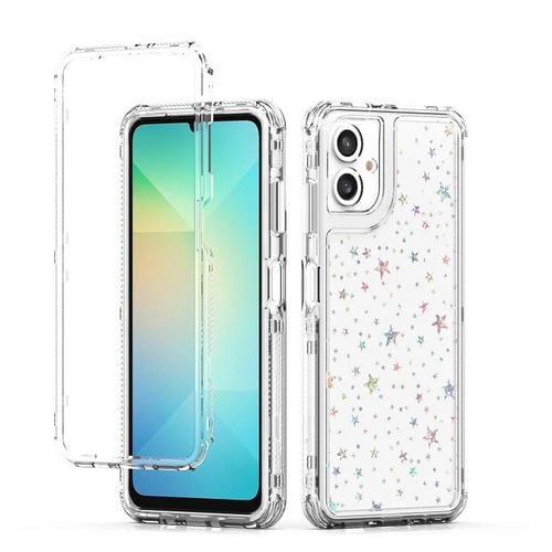 Funda de acrílico transparente con efecto láser para Samsung Galaxy A06 4G (Estrellas)