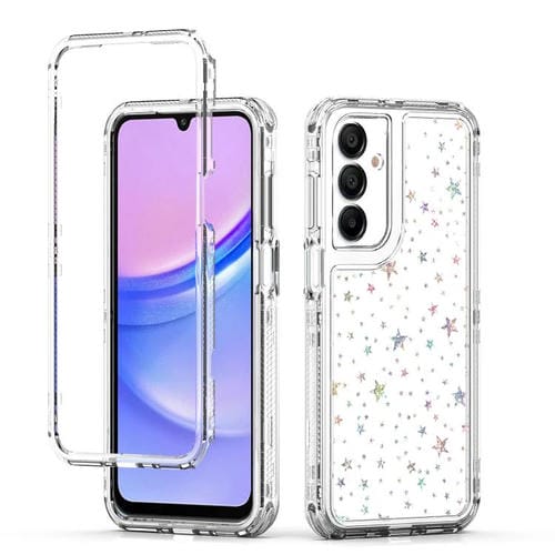 Funda de papel acrílico transparente con efecto láser para Samsung Galaxy A16 5G (Estrellas)