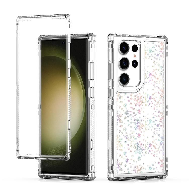 Funda de acrílico transparente con efecto láser para Samsung Galaxy S23 Ultra 5G (copo de nieve)