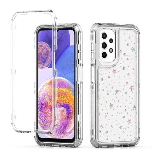 Funda de acrílico transparente con efecto láser para Samsung Galaxy A23 5G/4G (Estrellas)