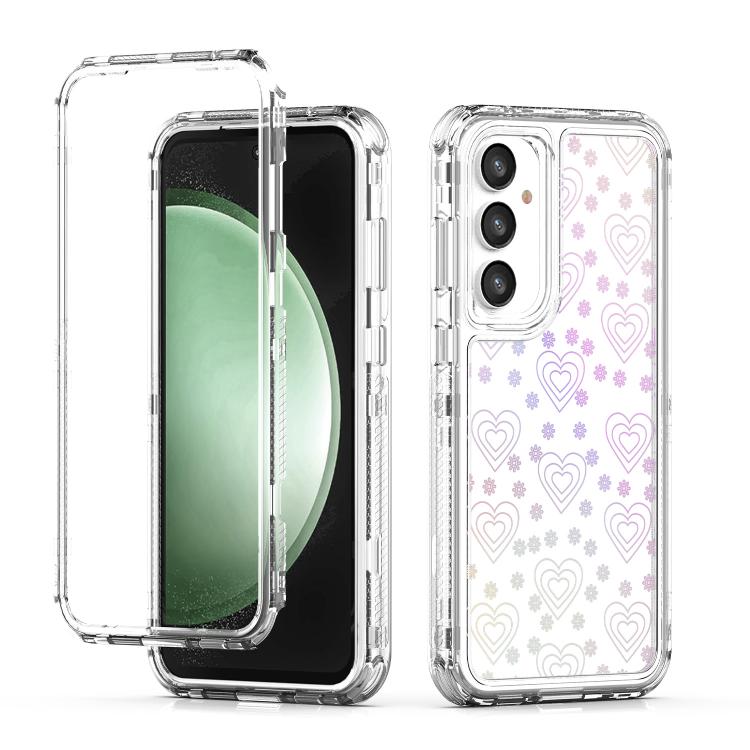 Funda de acrílico transparente con efecto láser para Samsung Galaxy S25/S24 5G (corazón)