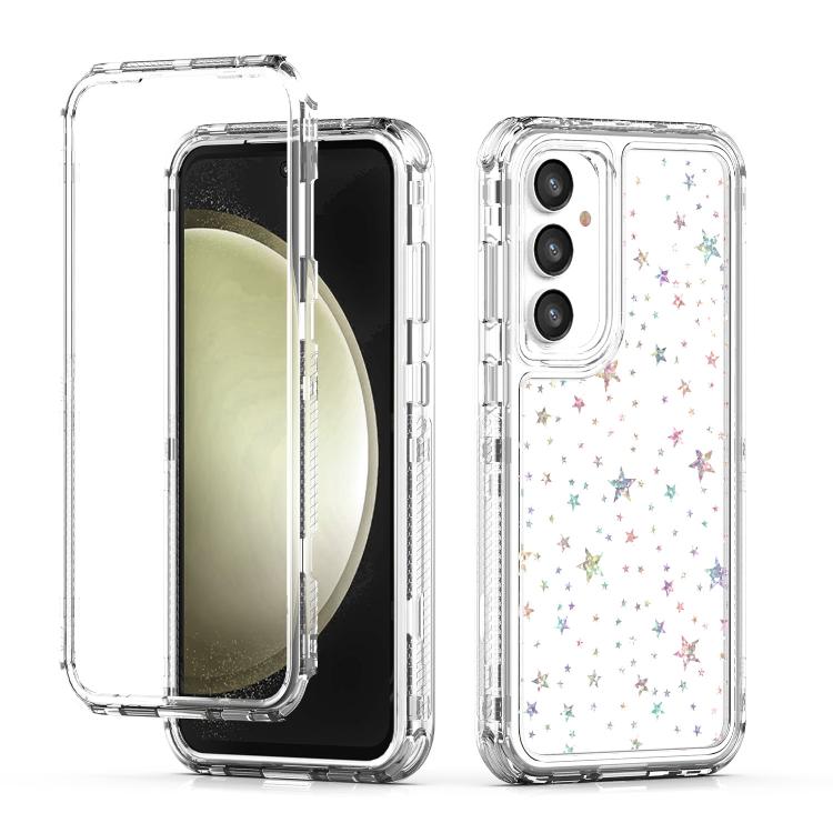 Funda de acrílico transparente con efecto láser para Samsung Galaxy S25+/S24+ 5G (Estrellas)