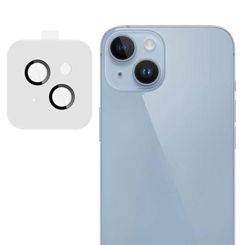 Funda para iPhone 14/14 Plus con película de cristal imak para lente de cámara trasera, versión exclusiva con autoposicionamiento