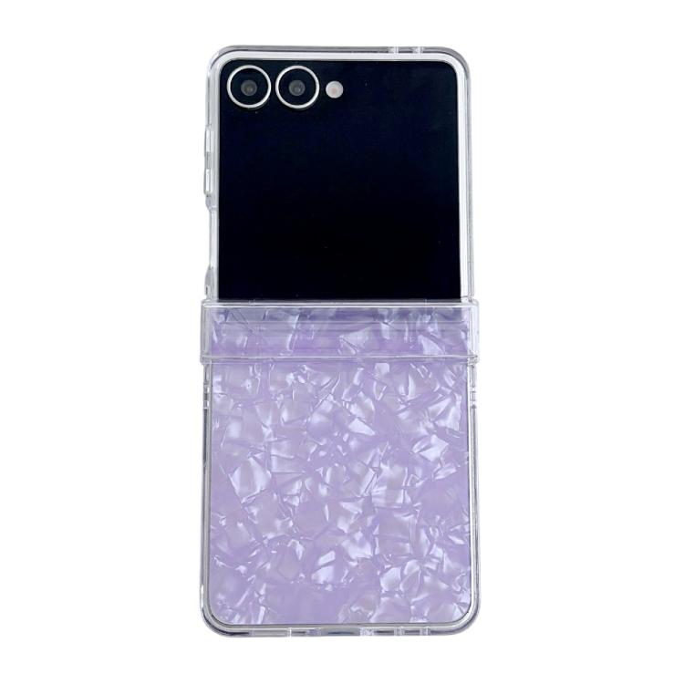 Estuche de tres piezas con textura perlada para Samsung Galaxy Z Flip7 5G (morado)