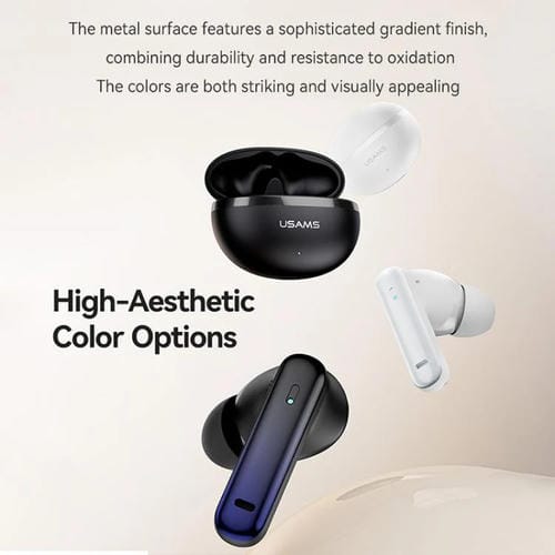 Auriculares inalámbricos Bluetooth USAMS Echo E02 ANC y ENC TWS intraaurales (negros)