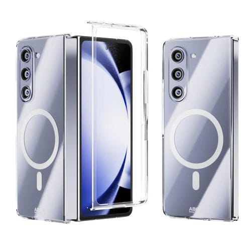 Funda de PC transparente con cierre magnético MagSafe para Samsung Galaxy Z Fold5 5G ABEEL, resistente a arañazos (transparente)