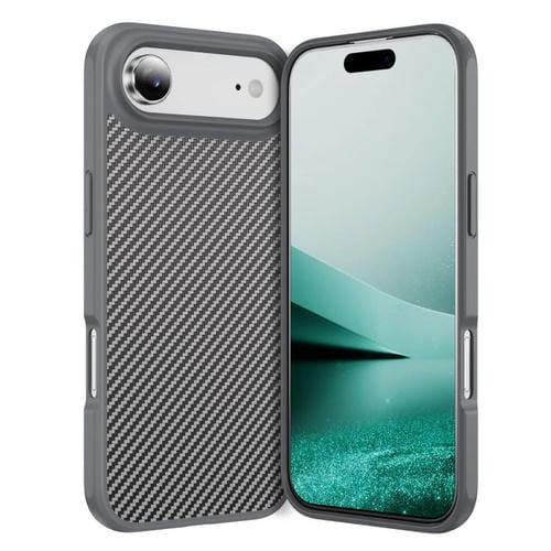 For iPhone 17 Air Carbon Fiber Texture Skin-feel MagSafe Phone Case(Grey)