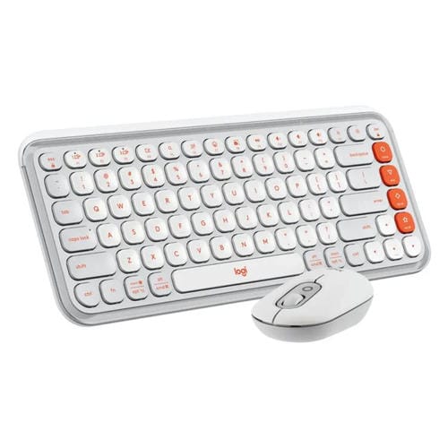 Conjunto teclado y ratón inalámbricos Logitech POP ICON Combo Bluetooth (Blanco)