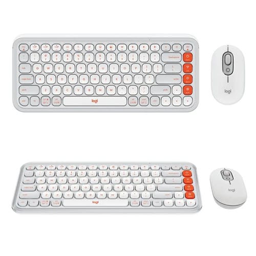 Conjunto teclado y ratón inalámbricos Logitech POP ICON Combo Bluetooth (Blanco)