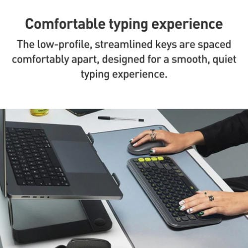 Conjunto teclado y ratón inalámbricos Logitech POP ICON Combo Bluetooth (Blanco)