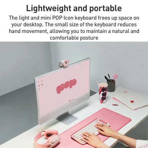 Conjunto teclado y ratón inalámbricos Logitech POP ICON Combo Bluetooth (Blanco)