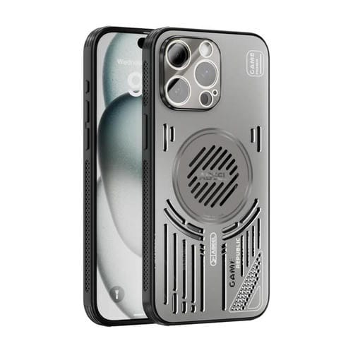 Funda ABEEL Ice Fox Series con disipador de calor magnético para iPhone 15 Pro (gris titanio)