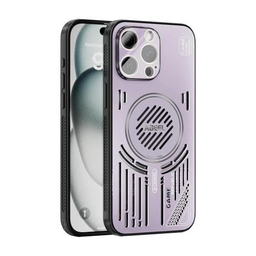 Funda para iPhone 15 Pro ABEEL Ice Fox Series con disipador de calor magnético (rosa y morado)