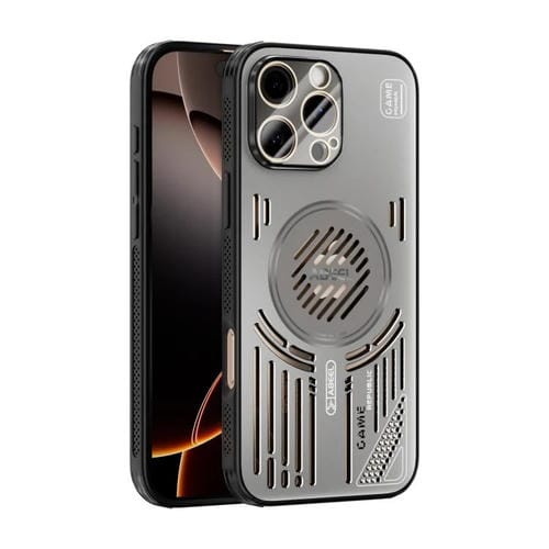 Funda ABEEL Ice Fox Series con disipador de calor magnético para iPhone 16 Pro (gris titanio)