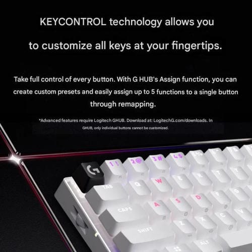 Teclado inalámbrico Logitech G PRO X 60 LIGHTSPEED interruptores ópticos GX-T (Rosa)