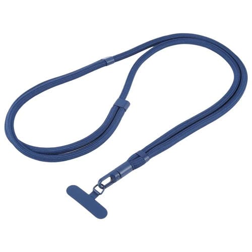 Cordón ajustable minimalista para teléfono móvil, de poliéster de 7 mm, color sólido (azul medianoche)