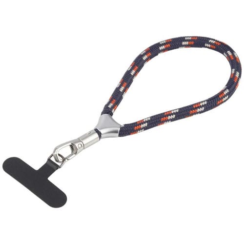 8mm Adjustable Silver Buckle Wrist Short Strap Anti-lost Mobile Phone Lanyard(Dark Blue Orange Dot Colorful)