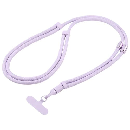 7mm 3 in 1 Threaded Adjustable Crossbody Mobile Phone Lanyard(Lilac Purple)