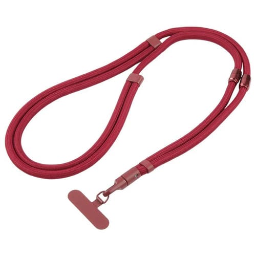 7mm 3 in 1 Threaded Adjustable Crossbody Mobile Phone Lanyard(Wine Red)