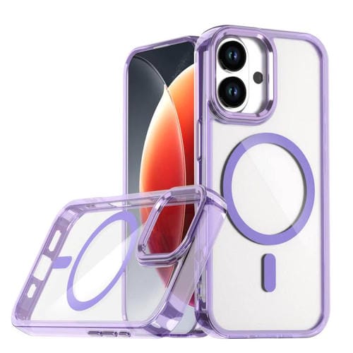 Funda magnética transparente MagSafe para iPhone 17 (morada)