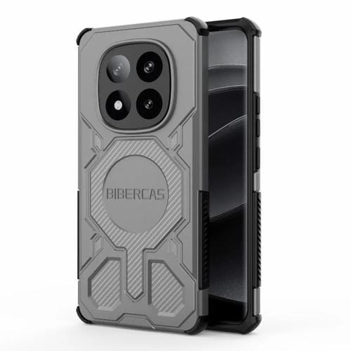 Funda BIBERCAS Real Color Series MagSafe a prueba de golpes para Redmi Note 14 Pro+ 5G (gris)