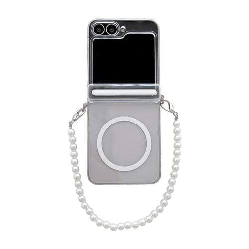 Funda para Samsung Galaxy Z Flip6 con hebilla lateral y cierre MagSafe transparente con pulsera