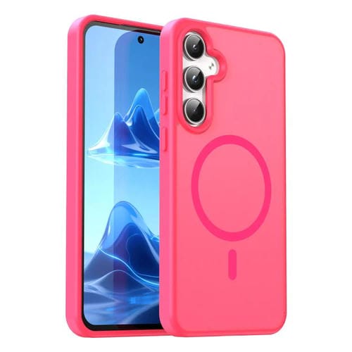 Funda híbrida de TPU translúcida con acabado mate MagSafe para Samsung Galaxy A55 5G (rosa)