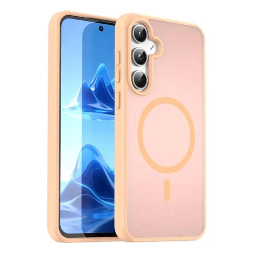 Funda híbrida de TPU translúcida con acabado mate MagSafe para Samsung Galaxy A55 5G (polvo rojo)