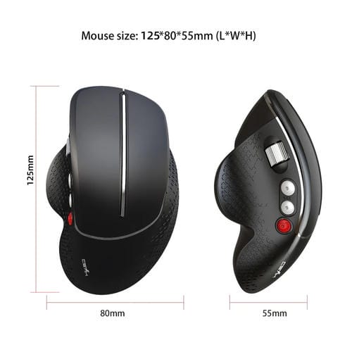 Ratón inalámbrico HXSJ T32 vertical ergonómico 2.4G (Plata)