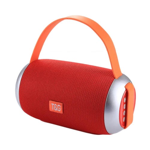 Altavoz Bluetooth portátil T&G Tg112 con micrófono, radio FM, manos libres, tarjeta TF y USB (Rojo)