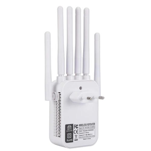 Enrutador Inalámbrico WIFI SM-011 con Repetidor, Seis Antenas y 1200 M (Enchufe Estadounidense)