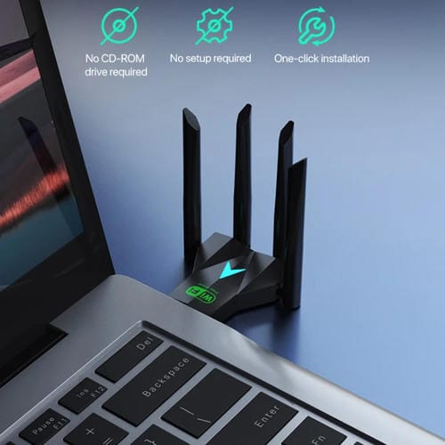 Tarjeta de Red Inalámbrica 5G USB Banda Dual Gigabit Receptor WIFI 1300 Mbps