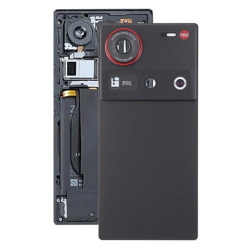 Couvercle arrière en verre de batterie avec couvercle pour objectif d'appareil photo pour ZTE Nubia Z70 Ultra NX733J NX736J (Noir)