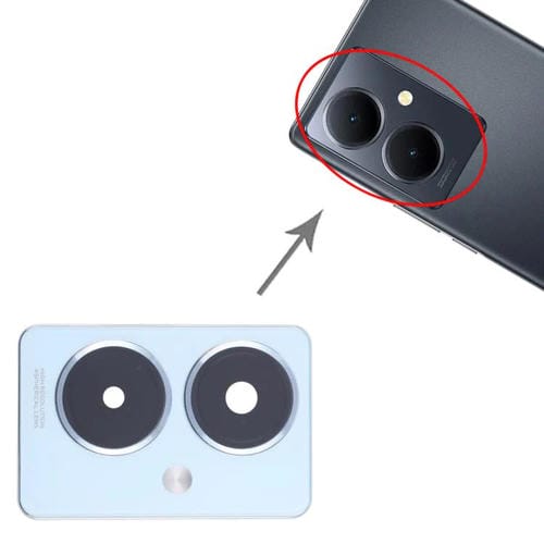 Couvercle Lentille Appareil Photo Arrière Vivo Y78+ 5G (Bleu)