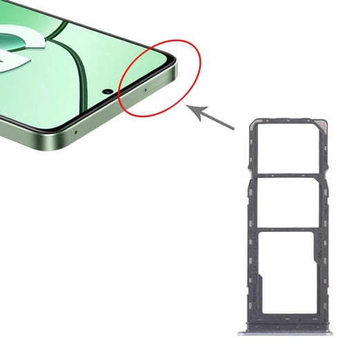 Para Realme C65 4G RMX3910, 10 bandejas SIM originales + bandejas SIM + bandejas Micro SD (azul)